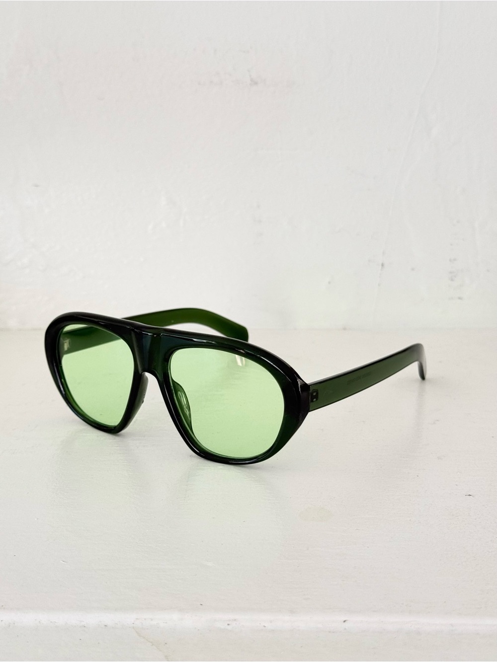 ✧ green tinted oversized aviator sunglasses ✧